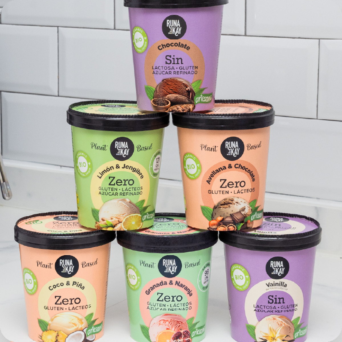 Pirámide de tarrinas de helado Runakay de 460ml